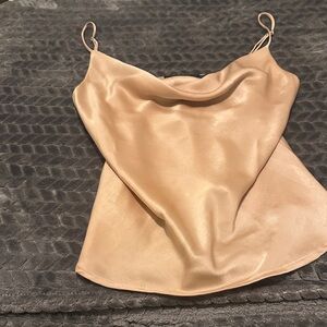 Elegant Satin Cowl Neck Top